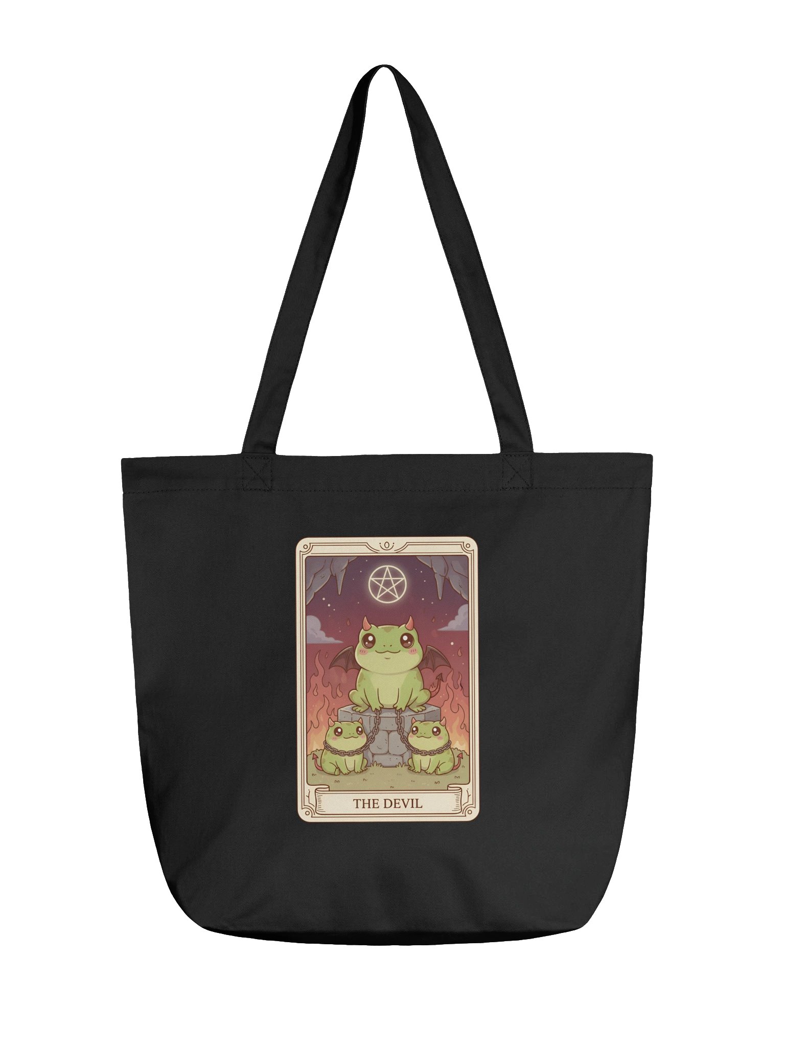 The Devil Frog Tarot Tote Bag | Eco-Friendly Reusable | Tarotoads! product image (1)