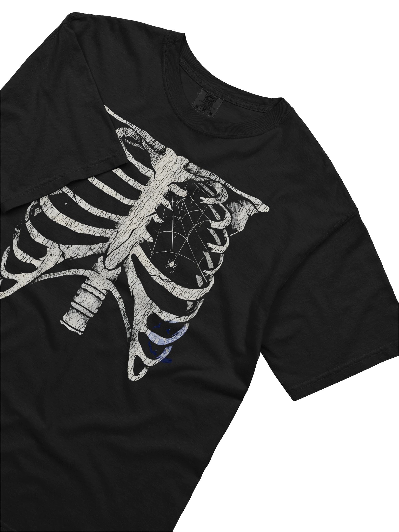 Vintage Rib Cage Graphic T-Shirt – Blue Streetwear Tee product image (4)