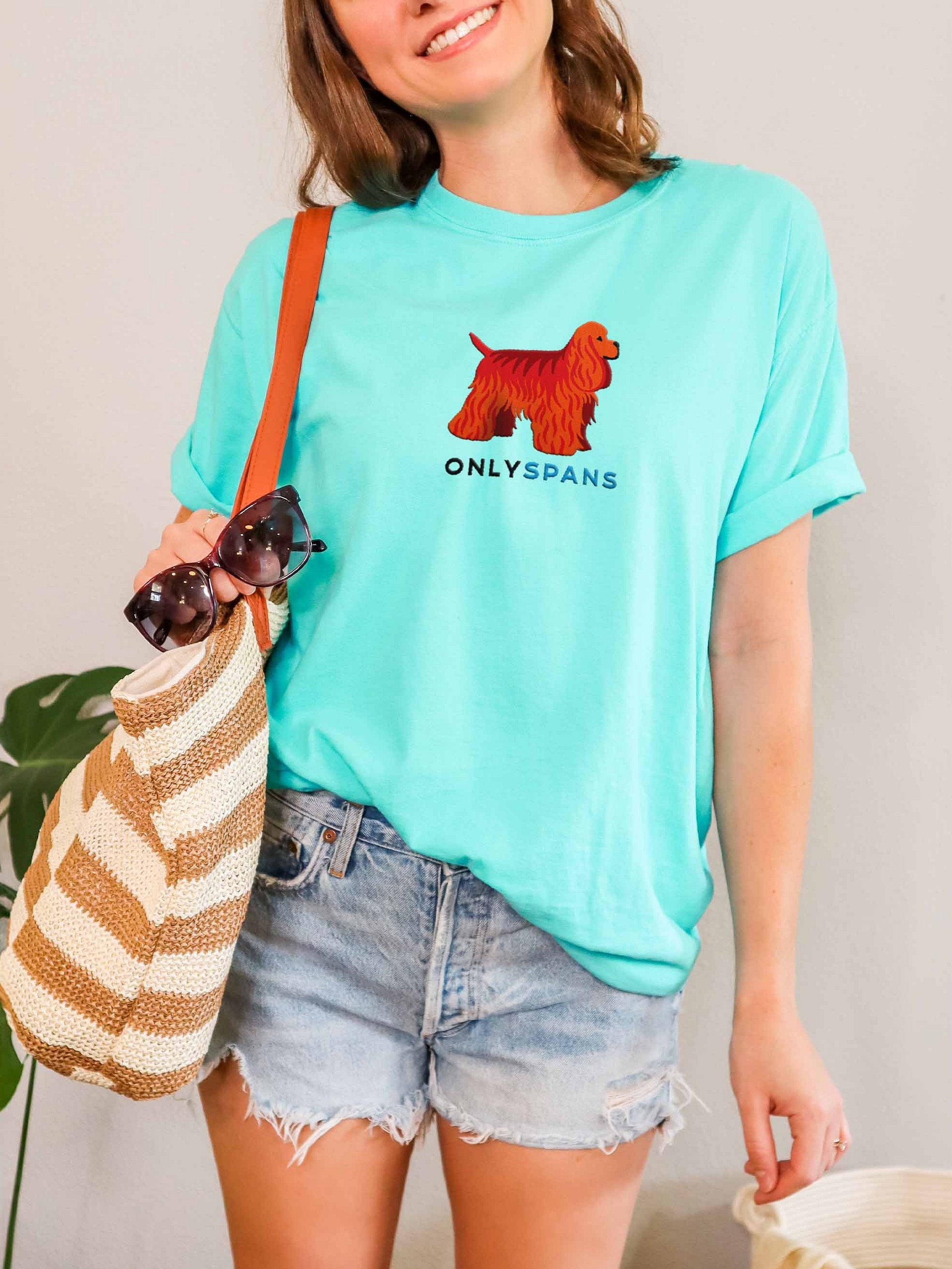 Only Spans T-Shirt(Embroidered) of an American Cocker Spaniel(Red) product image (2)