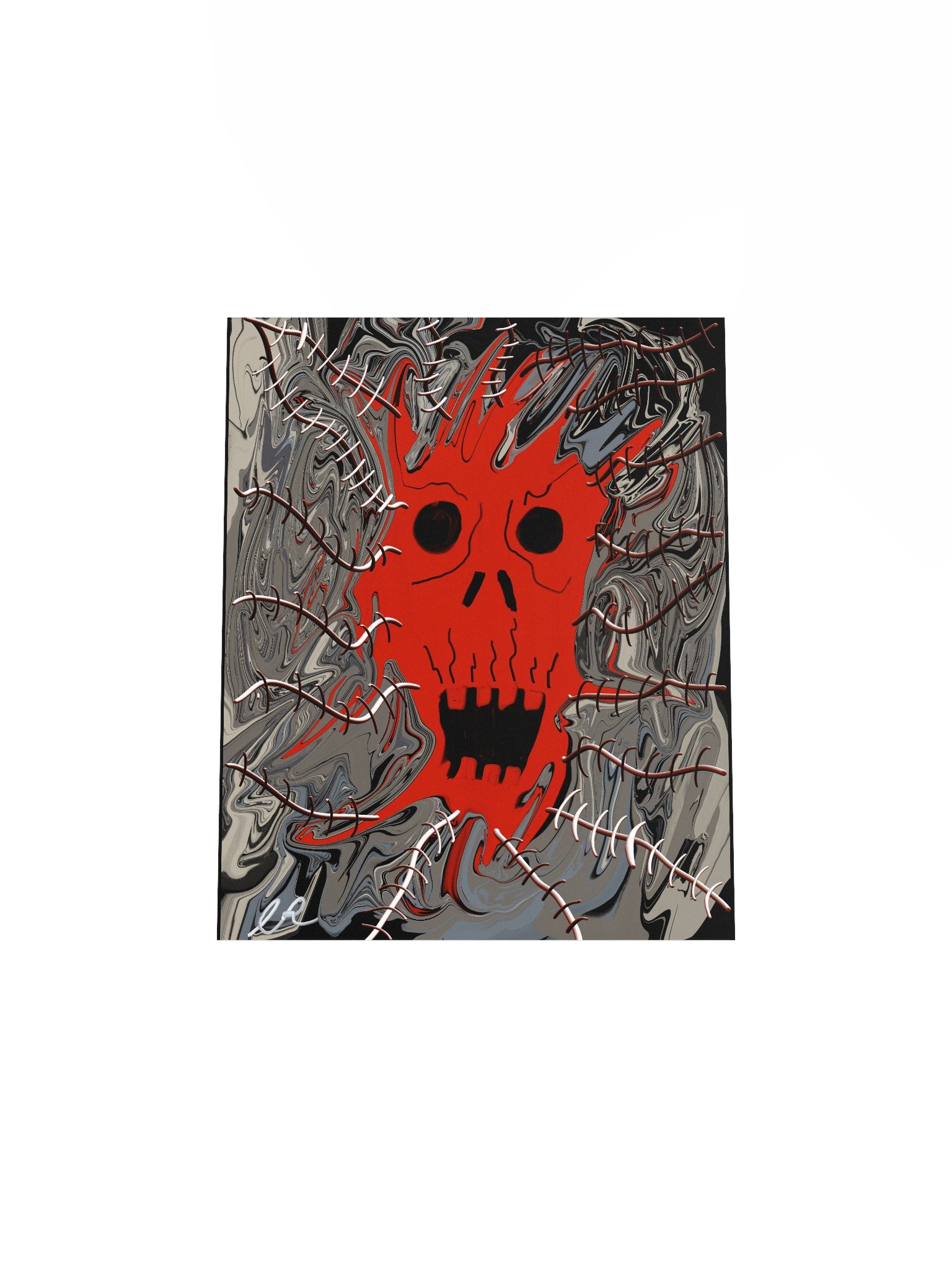 Marbled Stitched Skull Poster product image (14)
