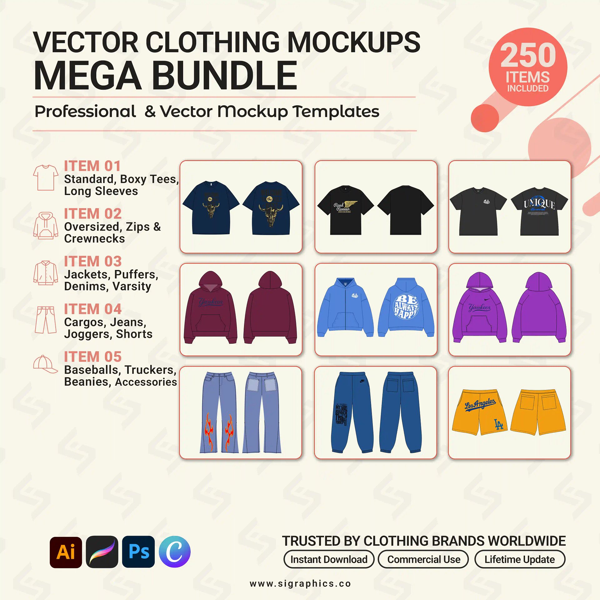 Clothing Mockups Mega Bundle – Vol. 1 (250+ Apparel Templates) product image (2)
