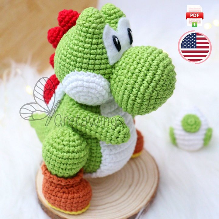 Yoshi Amigurumi Pattern Mario Bros Series (Digital Download) product image (1)
