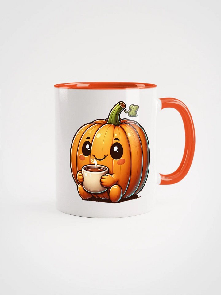 The Pumpkin Enjoying Coffee Mug With Orange Color Inside product image (1)