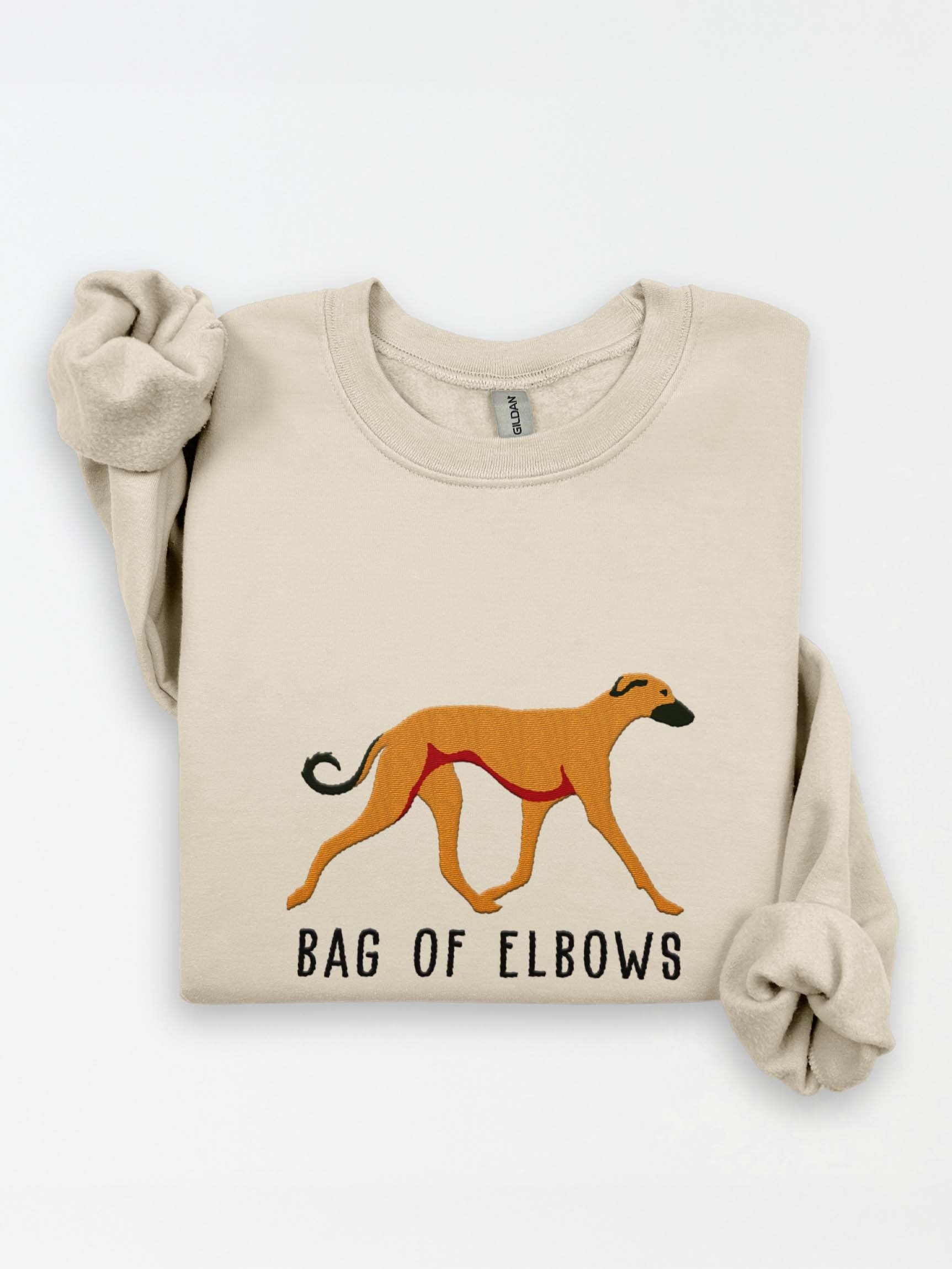Bag of Elbows Sweatshirt(Embroidered) of a Sloughi(Tan) product image (1)