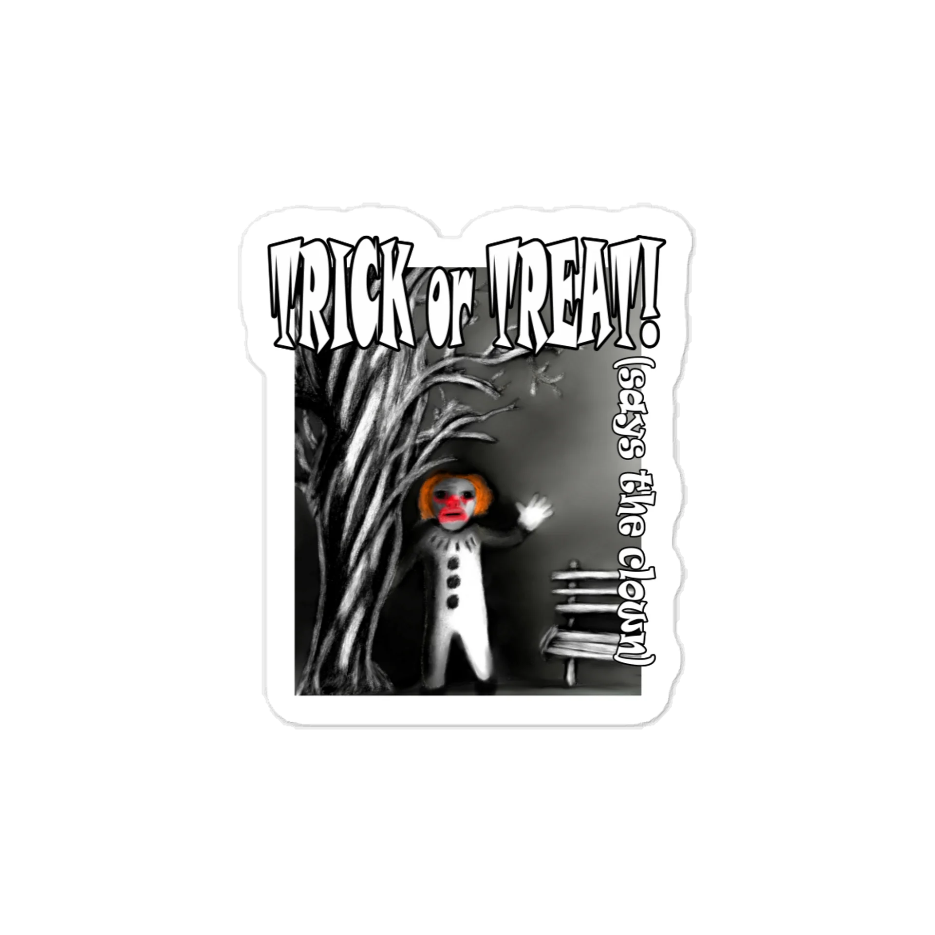 Clown "Trick or Treat" Kiss-Cut Vinyl Decals product image (1)