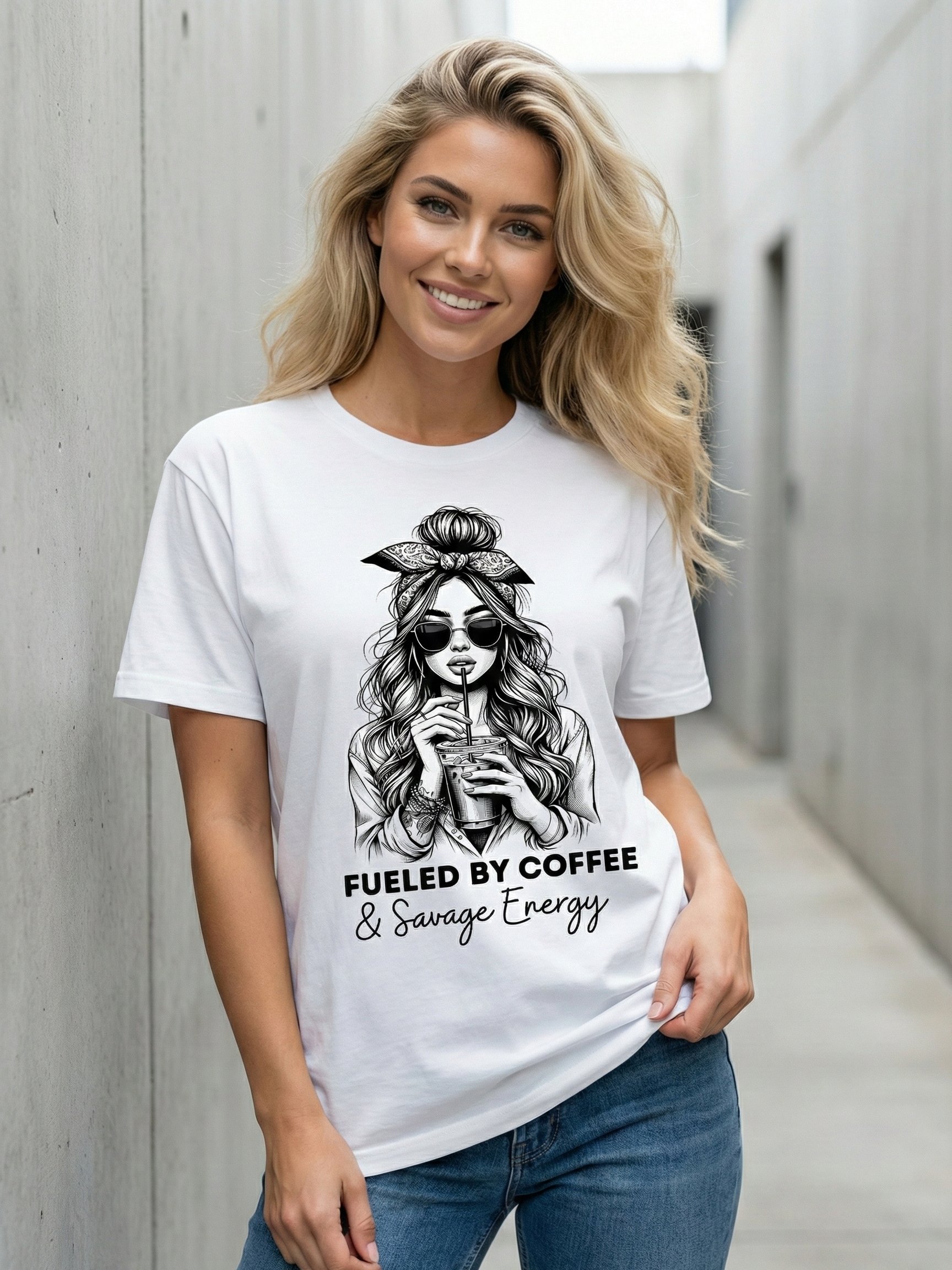 Fueled By Coffee – Women’s Premium Graphic T-Shirt product image (4)