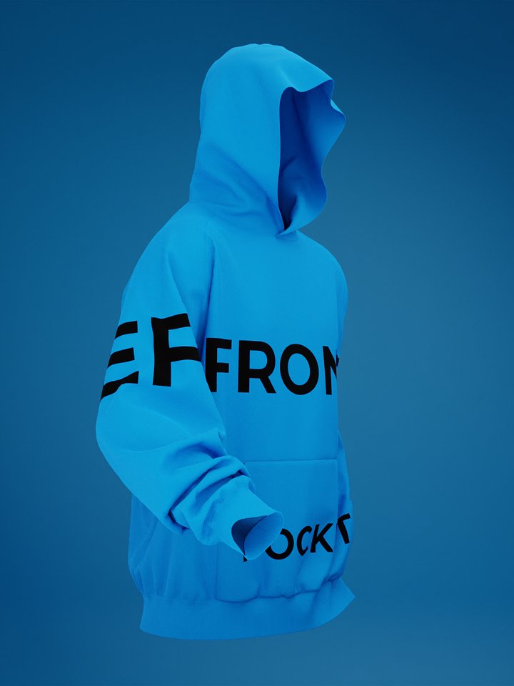Hoodie with no zip Walking and 360 Animation product image (2)