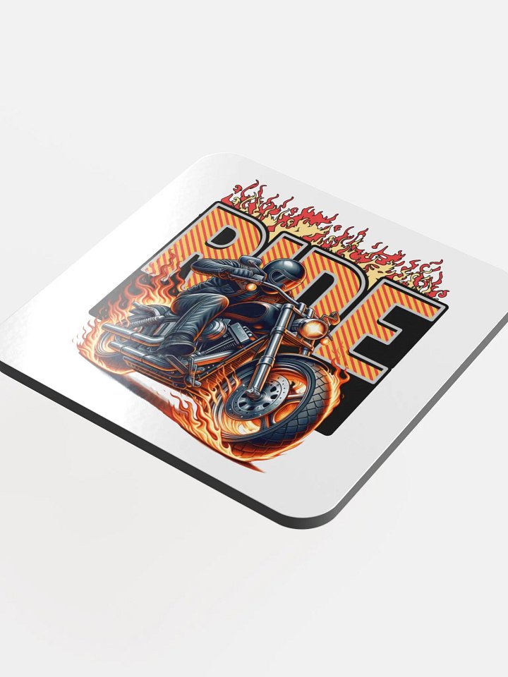 Ride Motorcycle Flaming Inferno Glossed Cork Coaster product image (1)