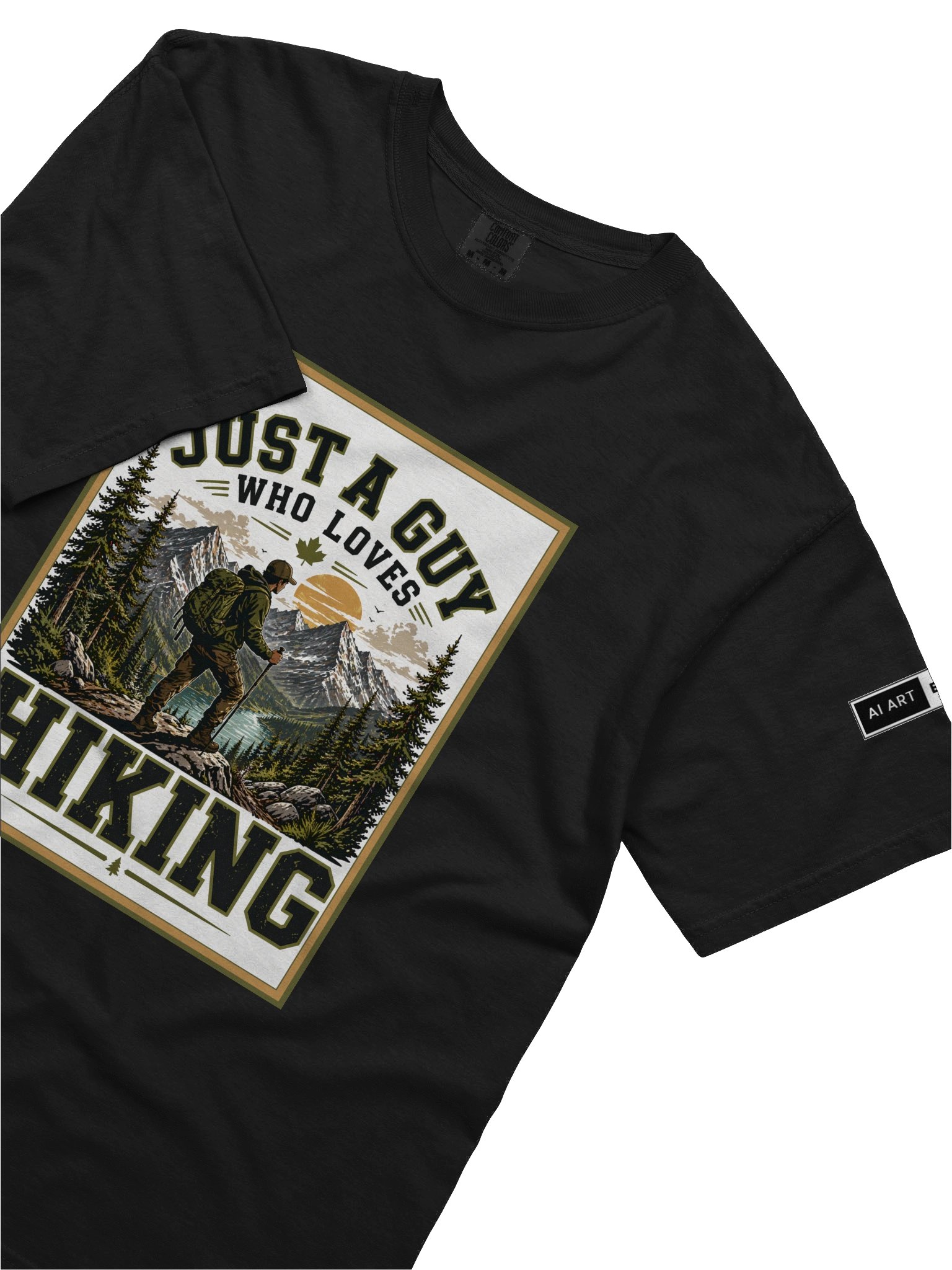 "JUST A GUY WHO LOVES HIKING" 100% cotton T-shirt product image (3)