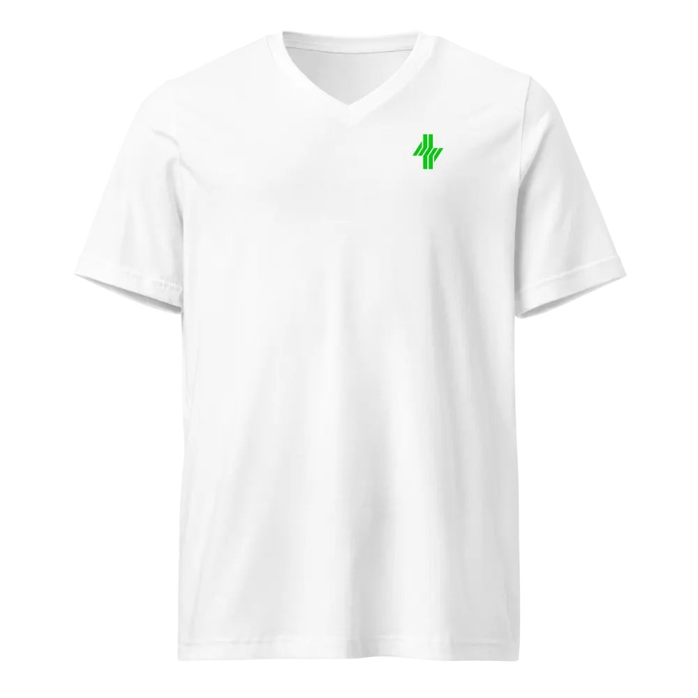 Cowbolt, White V-Neck T-shirt With Small Print product image (4)