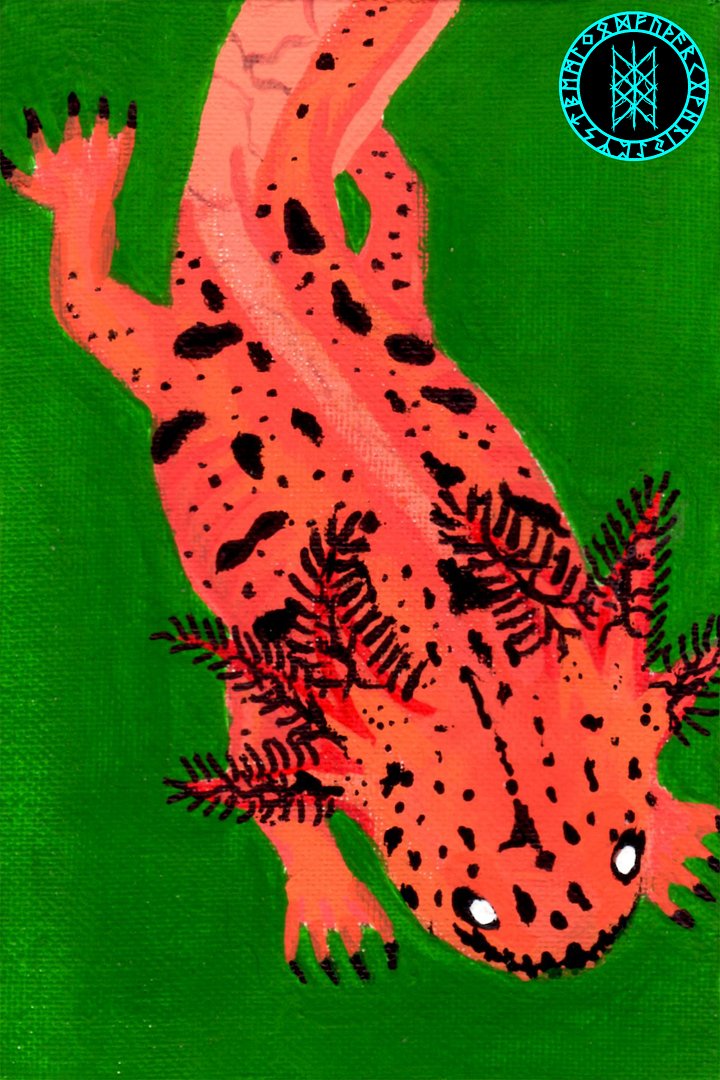 Gone Fission October Spotted Axolotl Canvas Print product image (1)