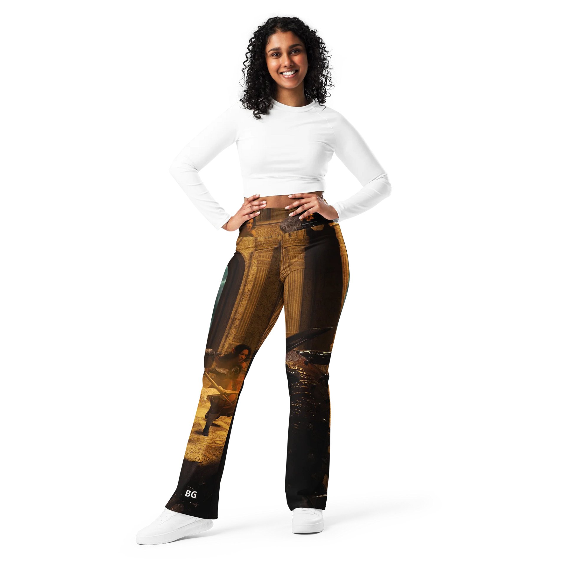 'Elven Stories - Warriors Cry Too' Flare Leggings product image (10)