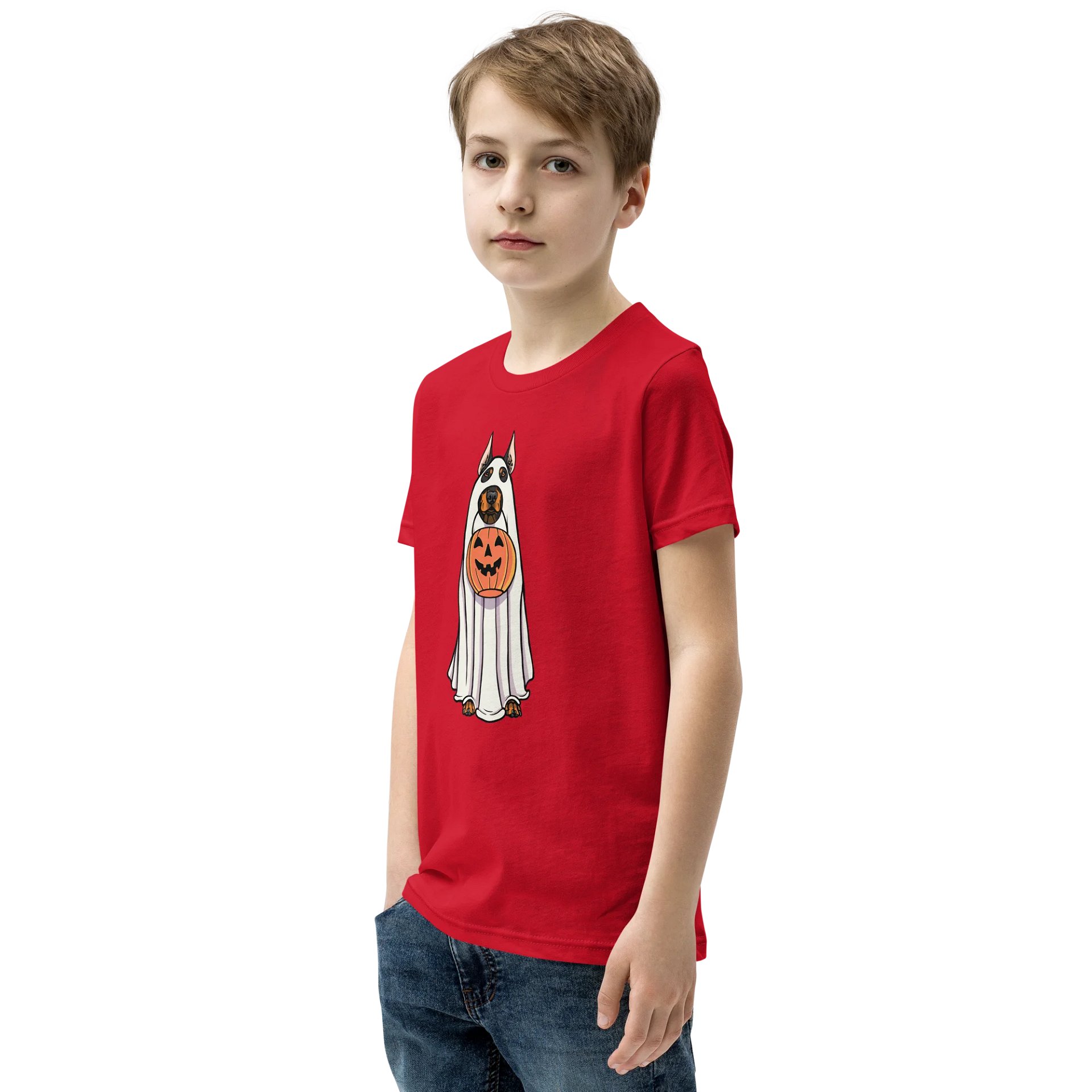 Halloween Doberman(Black & Tan) Youth T-Shirt product image (4)