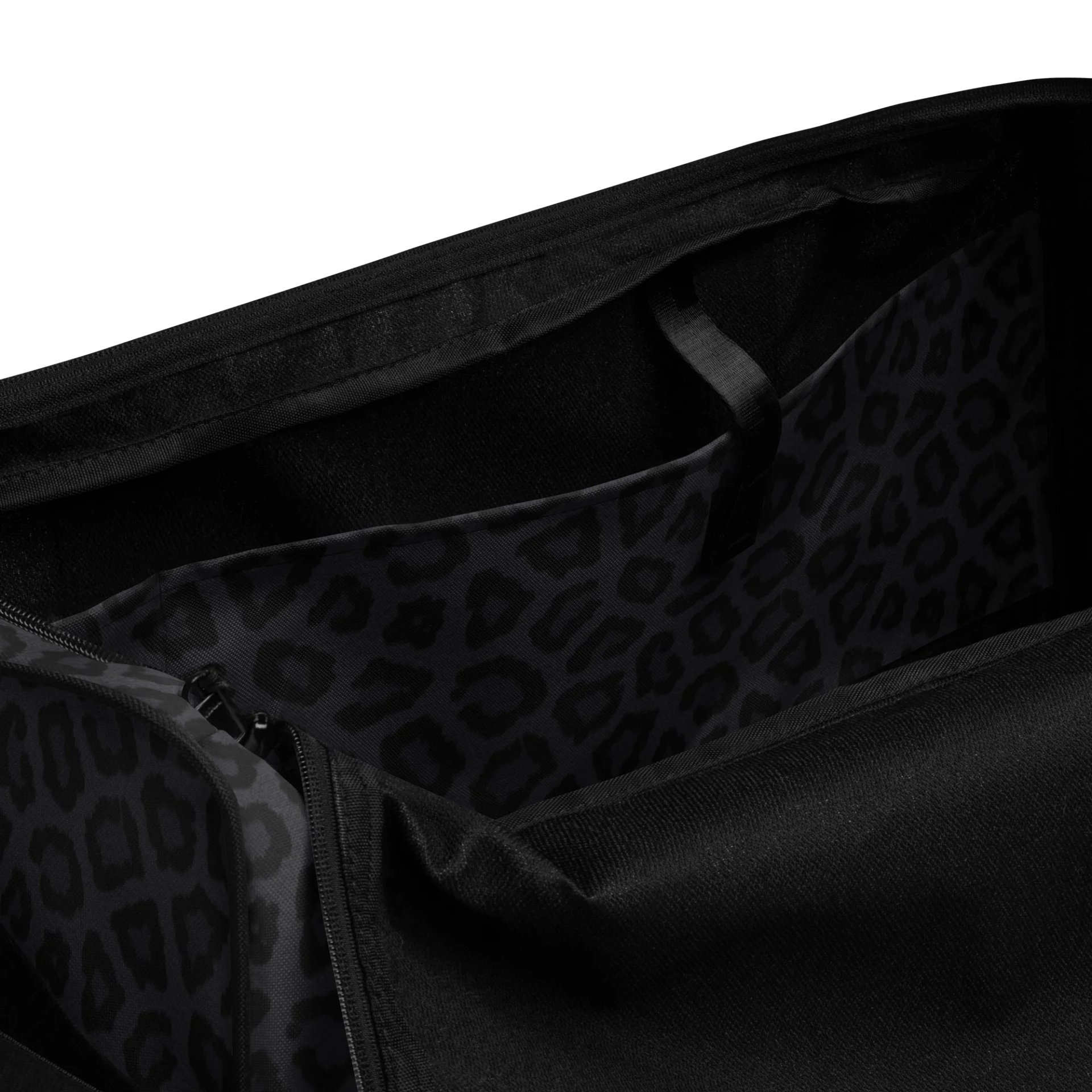 Trendy Bold Black Leopard Print Duffel Bag product image (6)