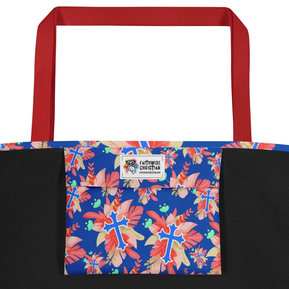 Coral Floral Cross Tote Bag product image (5)