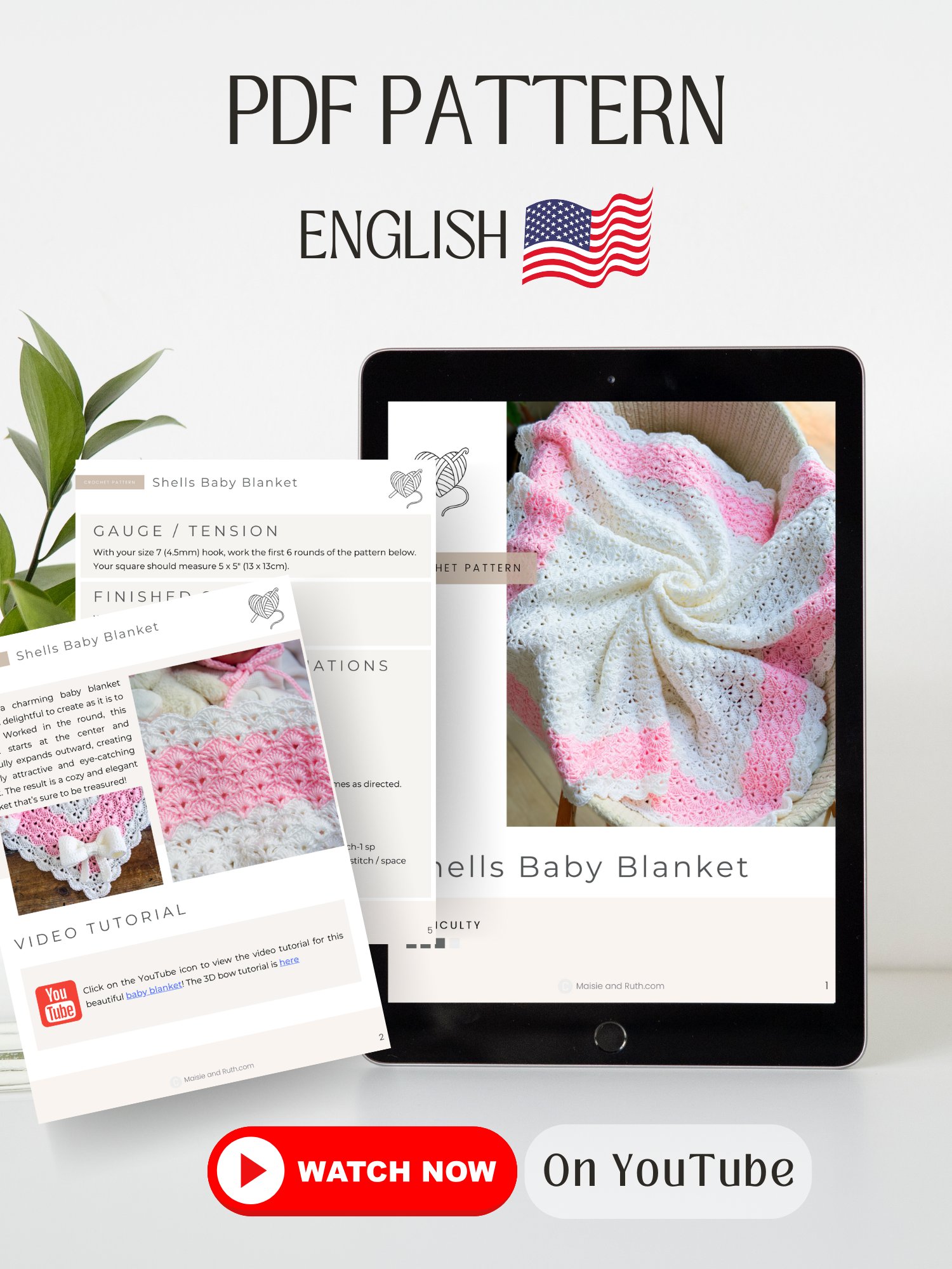Shell Stitch Blanket Crochet Pattern product image (2)