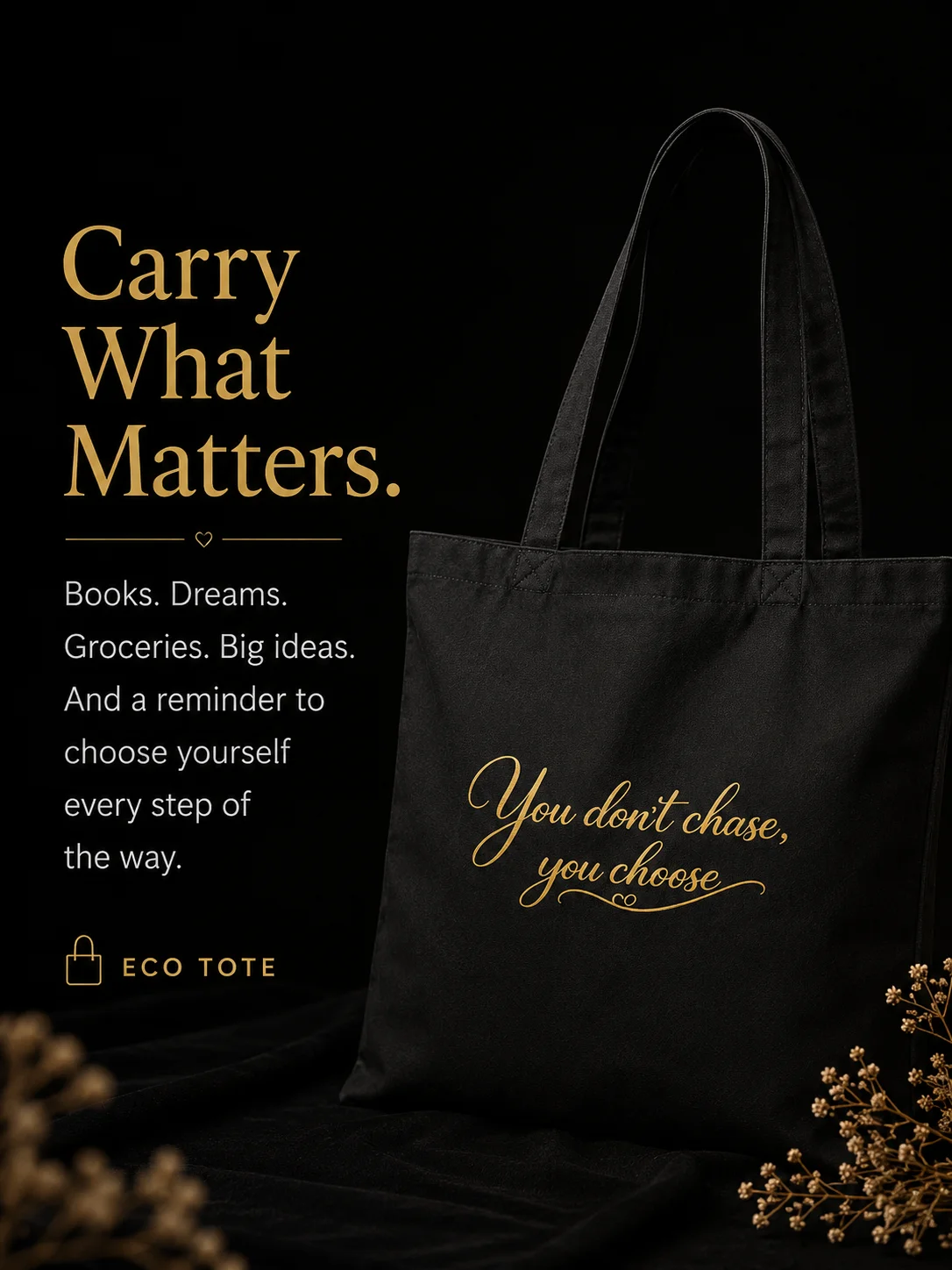 You Don't Chase, You Choose Eco-Friendly Tote Bag product image (3)