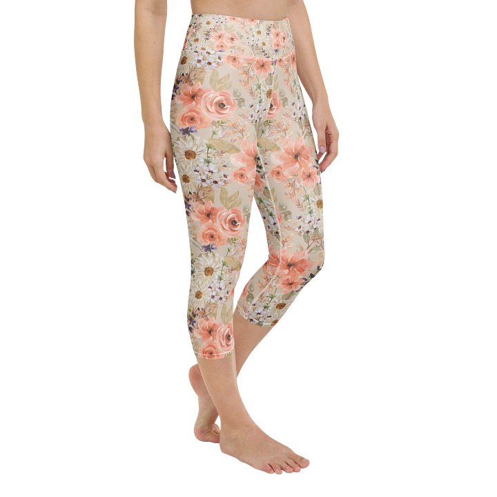 Orange Flowers Capri Leggings product image (2)