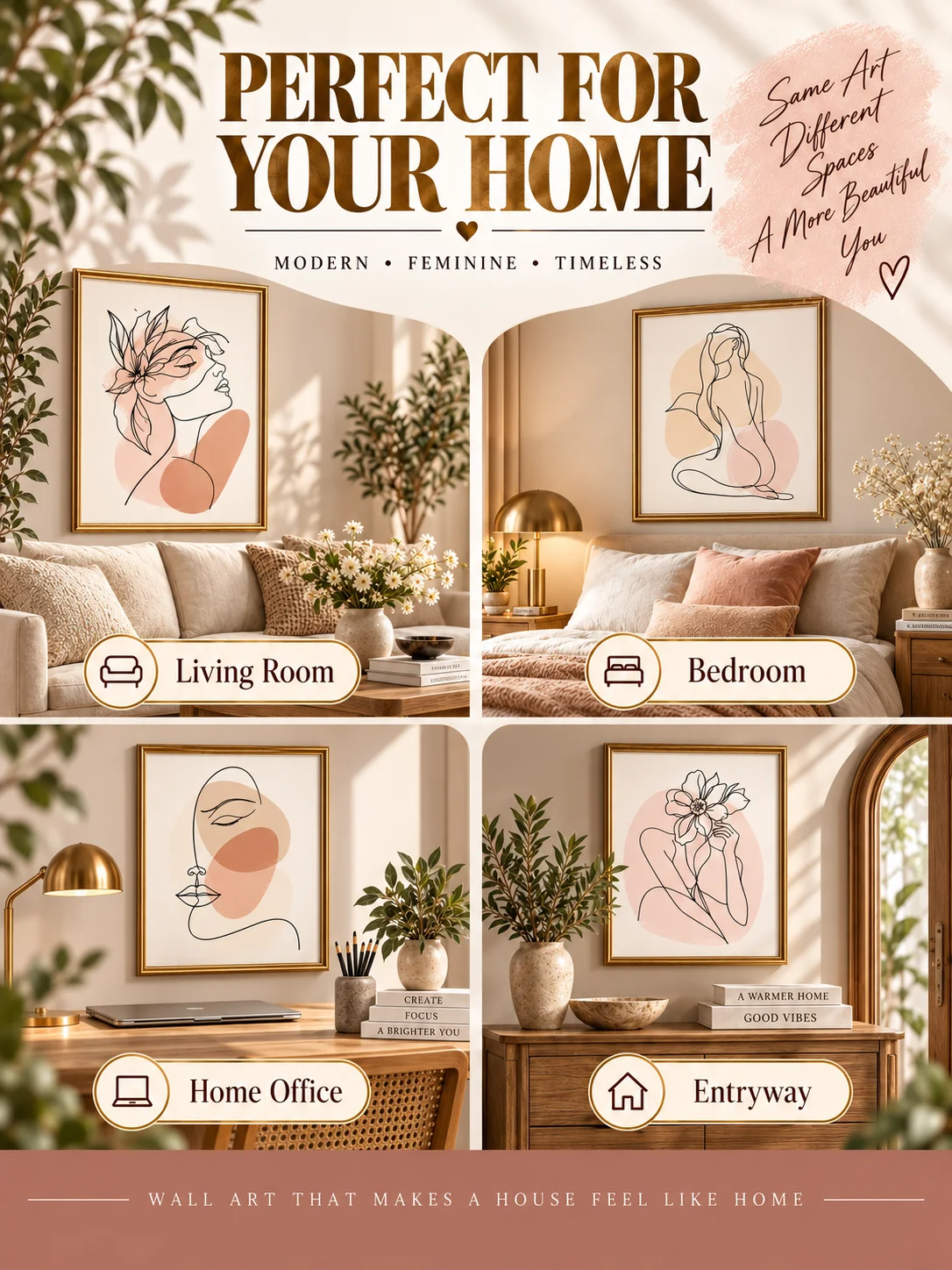 500 One Line Art Prints Bundle, Minimalist Woman Wall Decor, Feminine Body Drawings product image (8)