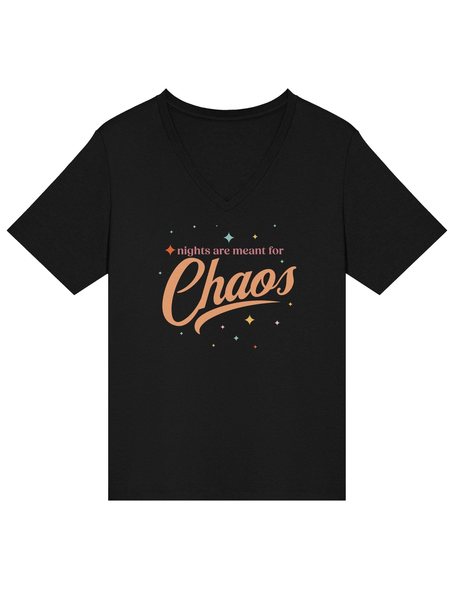 Nights Are For Chaos V-Neck T-shirt (Color) product image (1)