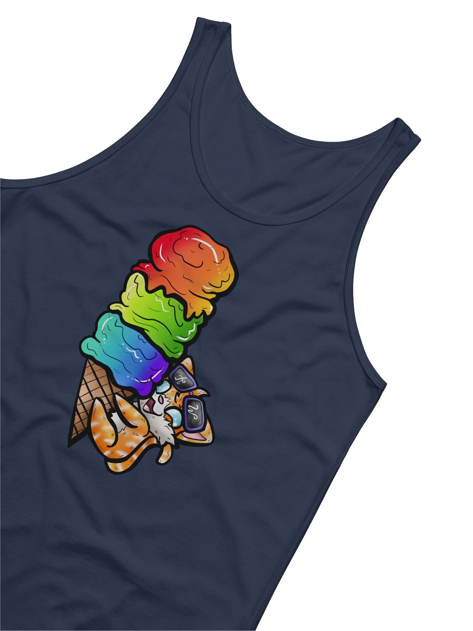 Arcade Warrior Rainbow Ice Cream Cat Logo Men's Tank Top product image (20)