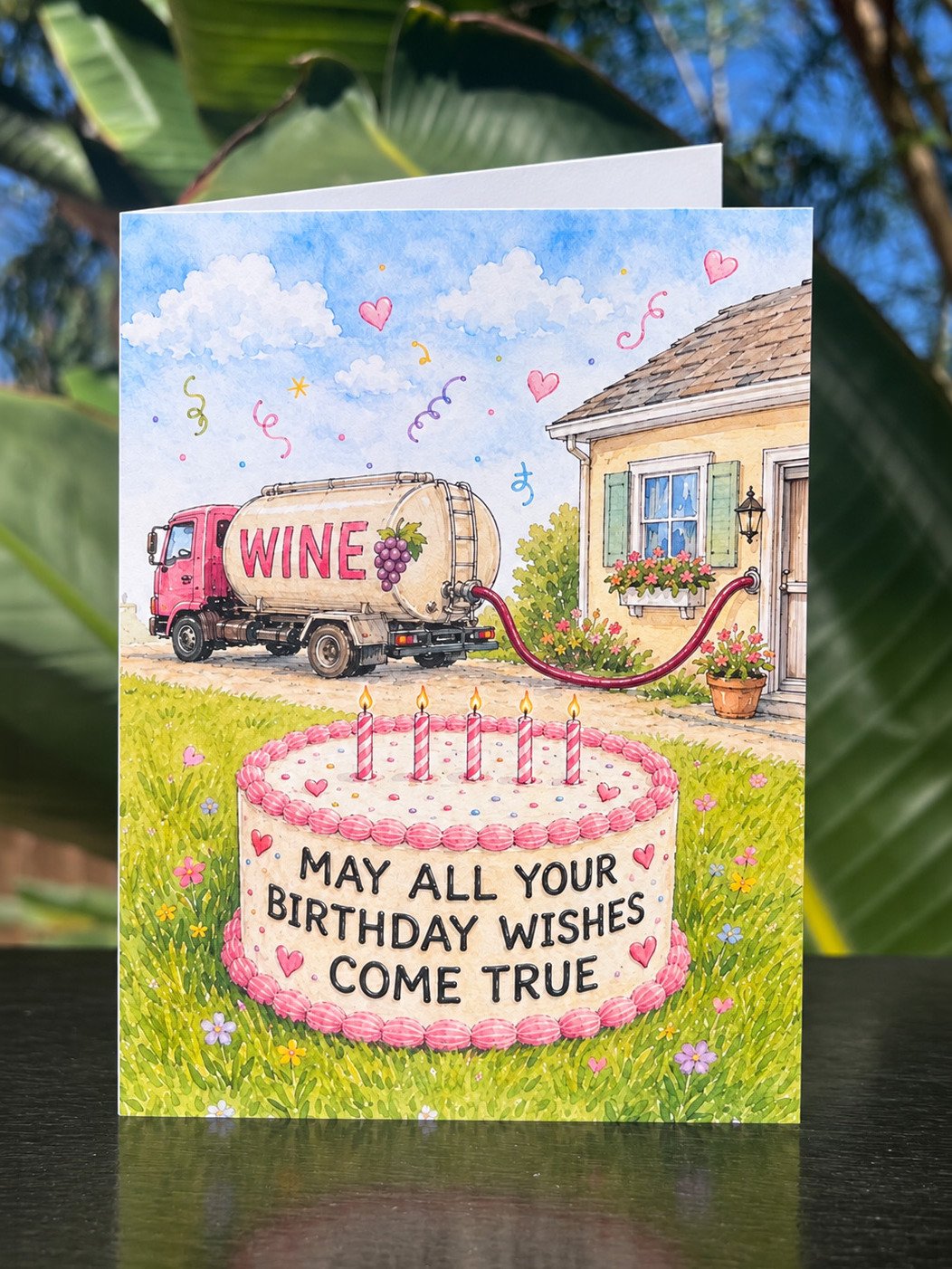 RED WINE LOVER Funny Happy Birthday Wishes Greeting Card product image (1)