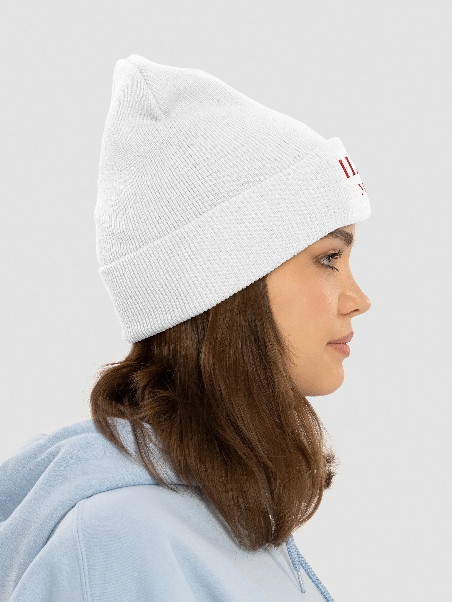 Habibi Mi Amor Cuffed Beanie Hat Red product image (5)