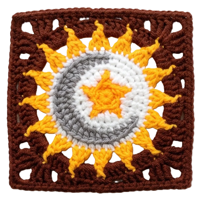 Sun, Moon & Star Granny Square product image (1)