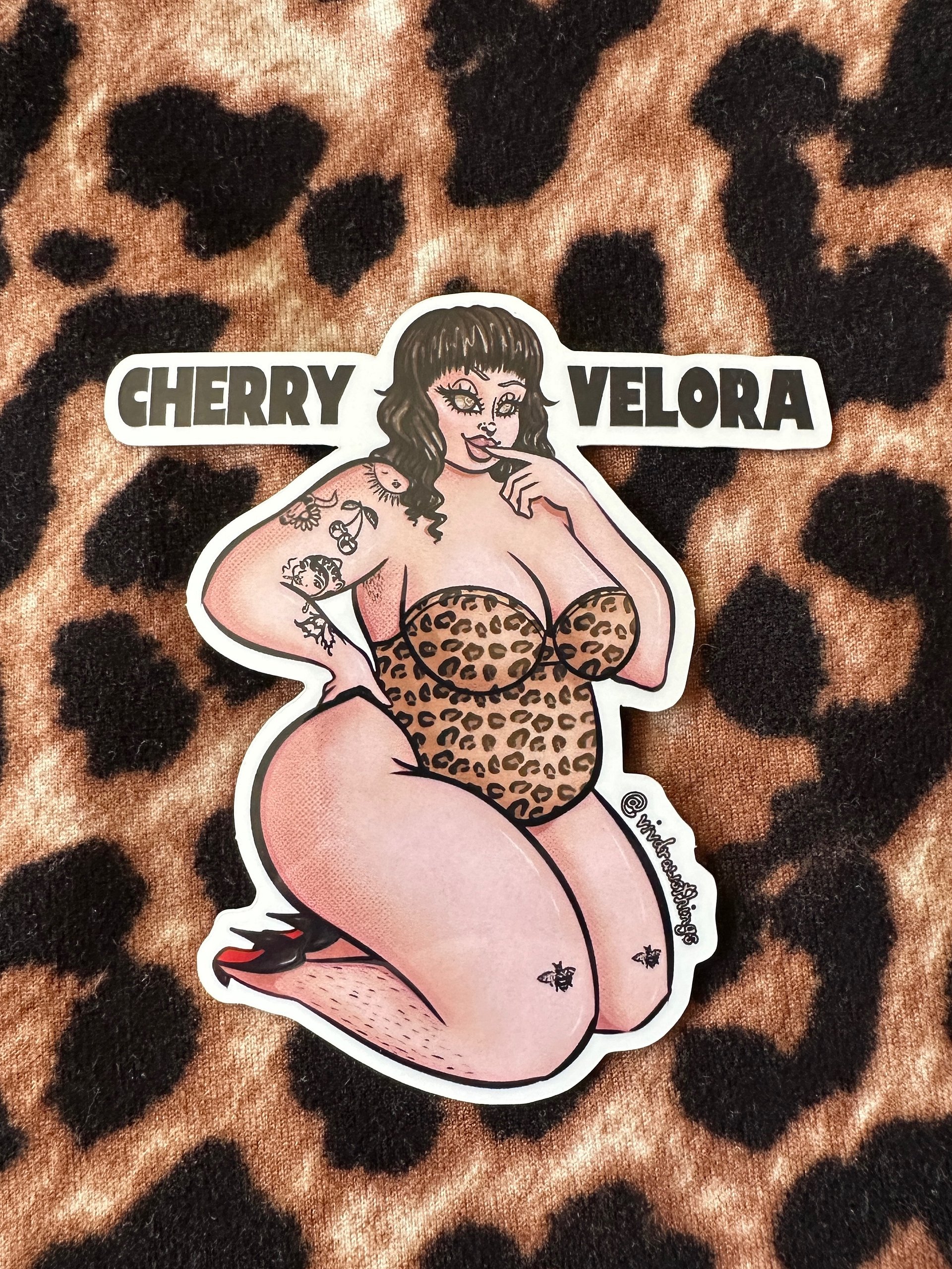 Big Leopard Print Cherry Sticker product image (1)