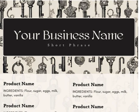Lock and Key Cake Tasting Label Templates product image (3)