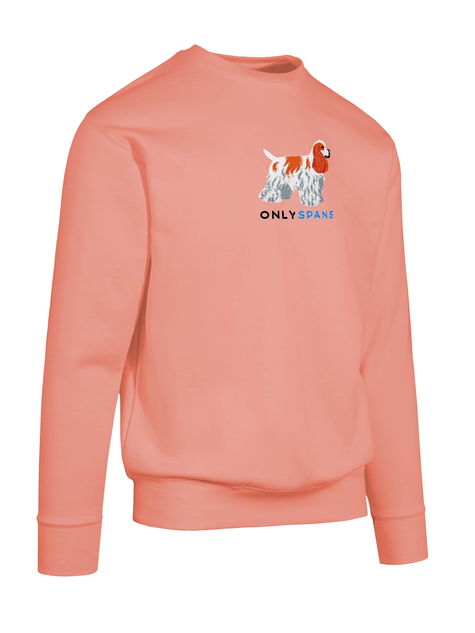 Only Spans Sweatshirt (Embroidered) of an American Cocker Spaniel(Parti Red and White) product image (38)