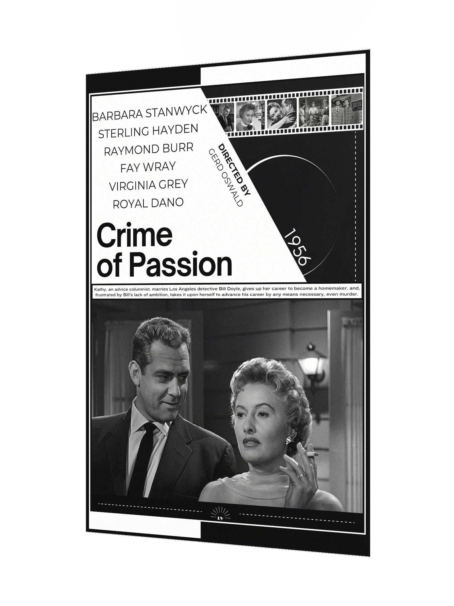 Crime of Passion with Barbara Stanwyck, Sterling Hayden and Raymond Burr 1956 | Movie Poster | 12x18 Wall Art product image (3)