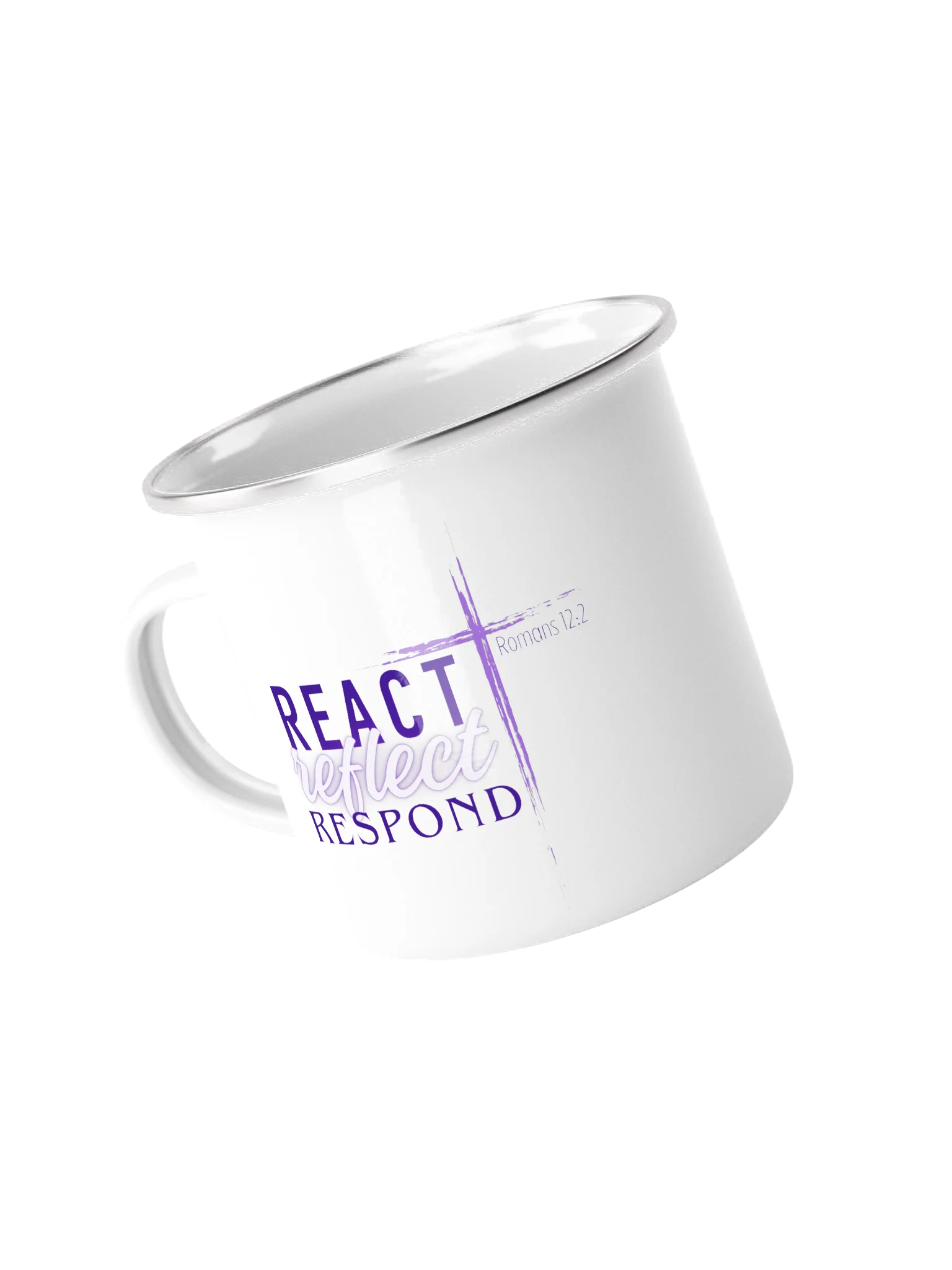 React, Reflect, Respond Enamel Mug product image (2)
