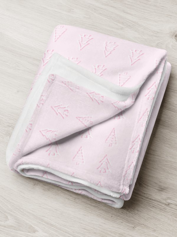Plush Pink Christmas Tree Throw Blanket product image (2)