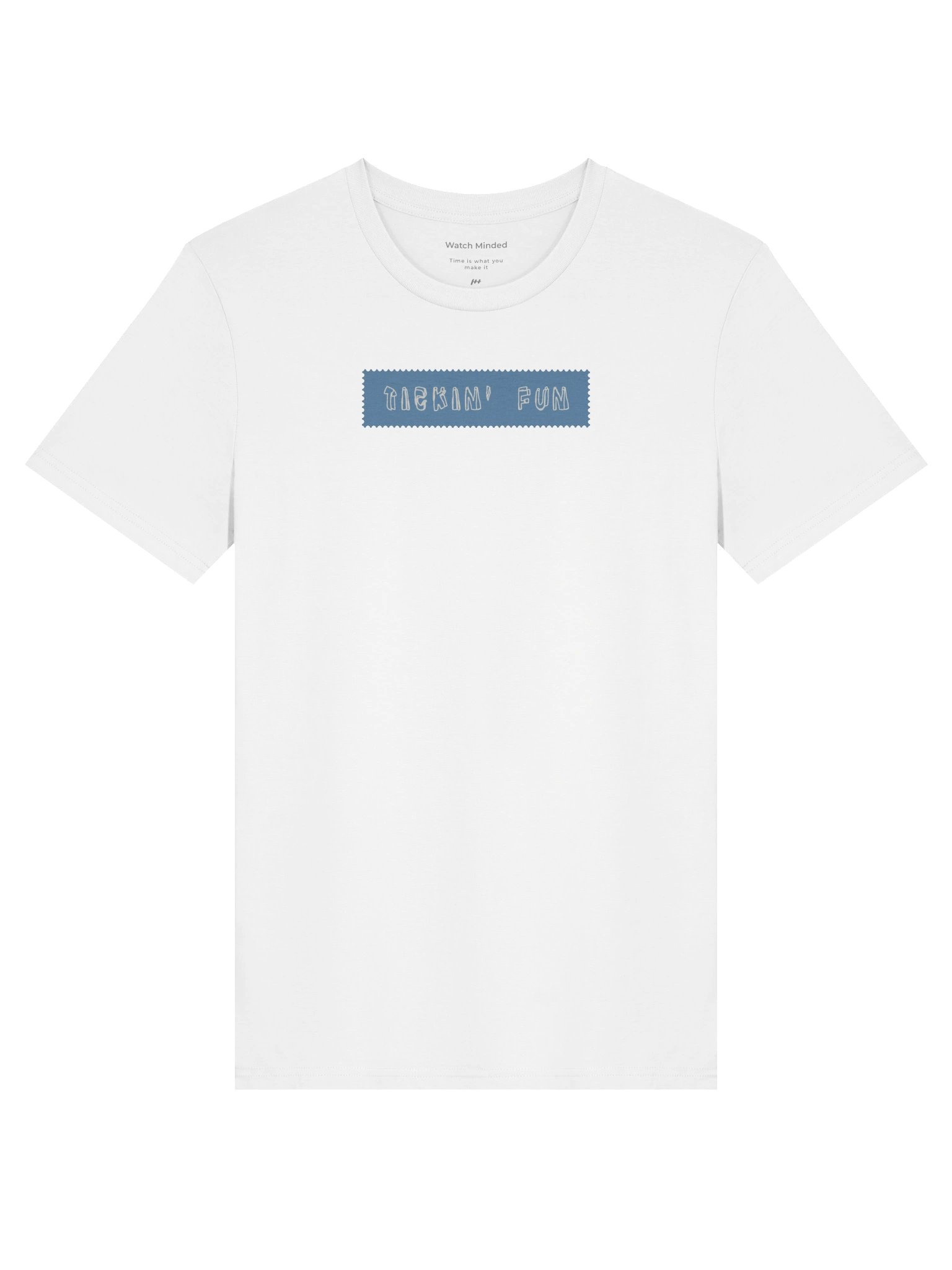 Standard Fit Light Cotton "Tickin' Fun Label" T-Shirt, White product image (1)