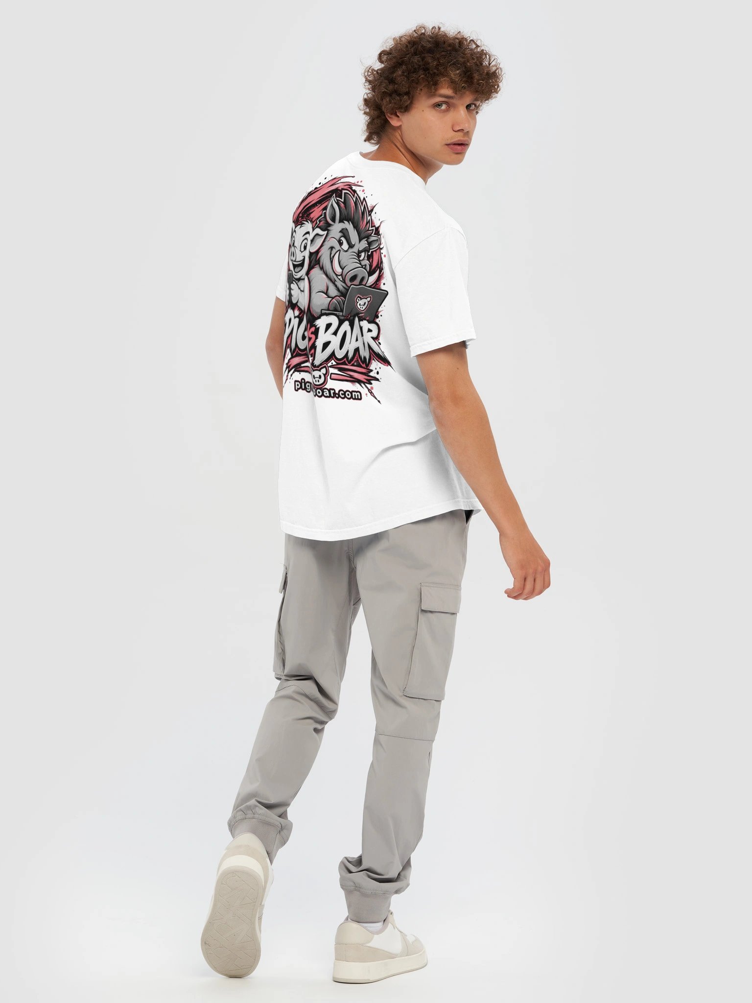 Pig vs Boar Showdown Adult Tee - Pink product image (8)
