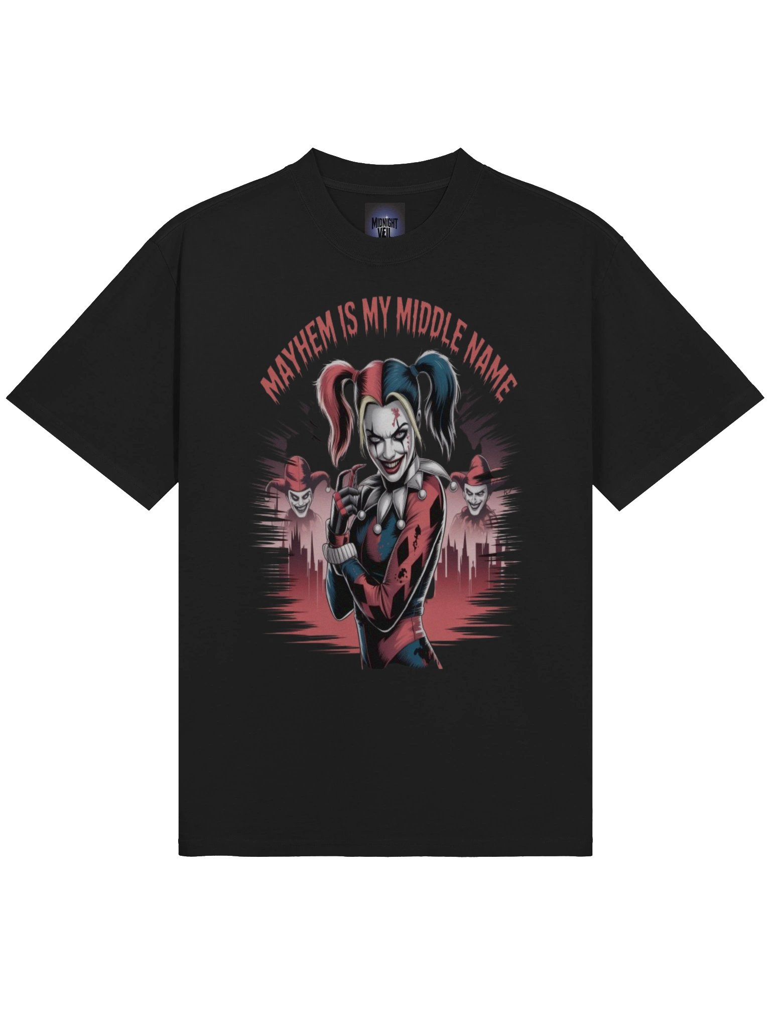 Harley Quinn 'Mayhem is My Middle Name' Oversized Faded T-Shirt product image (5)