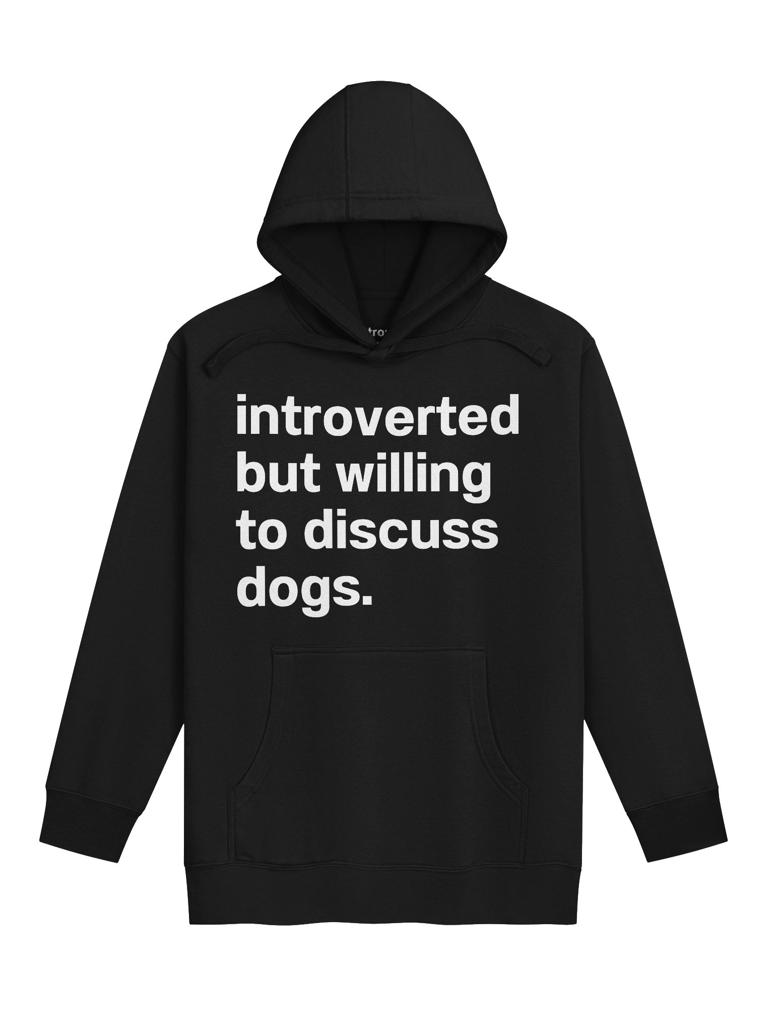 introverted but willing to discuss dogs. Unisex Hoodie product image (1)