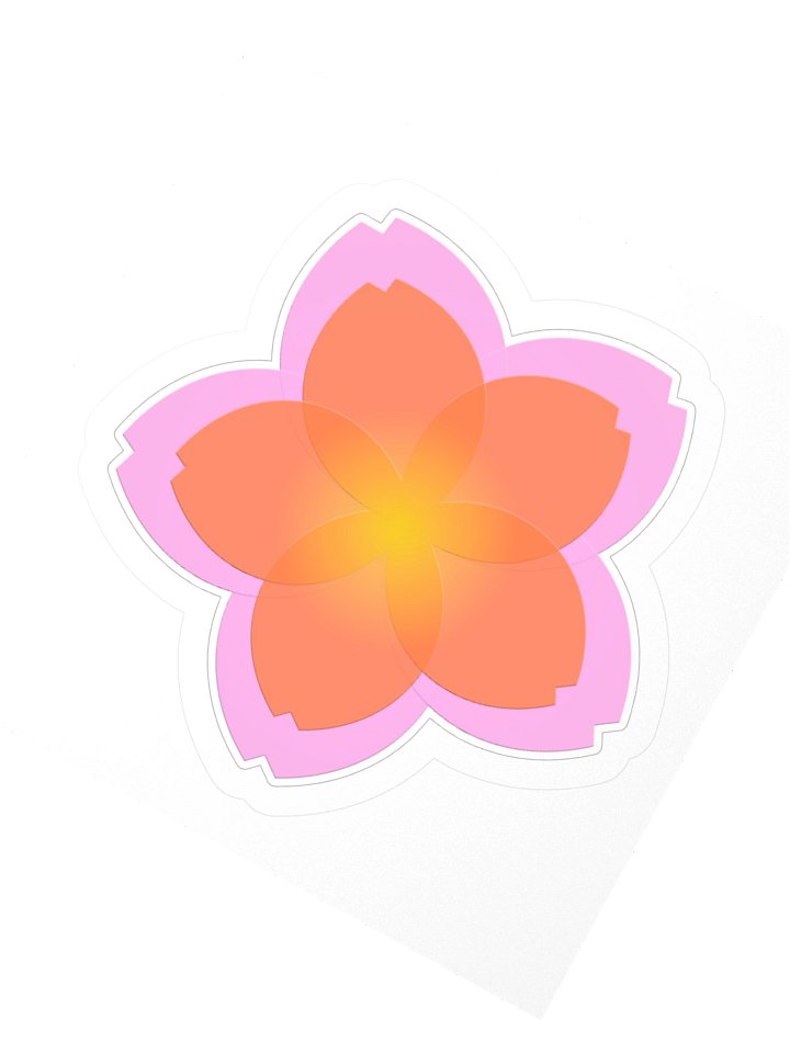Deep Serenity Sakura Sticker in Orange product image (6)