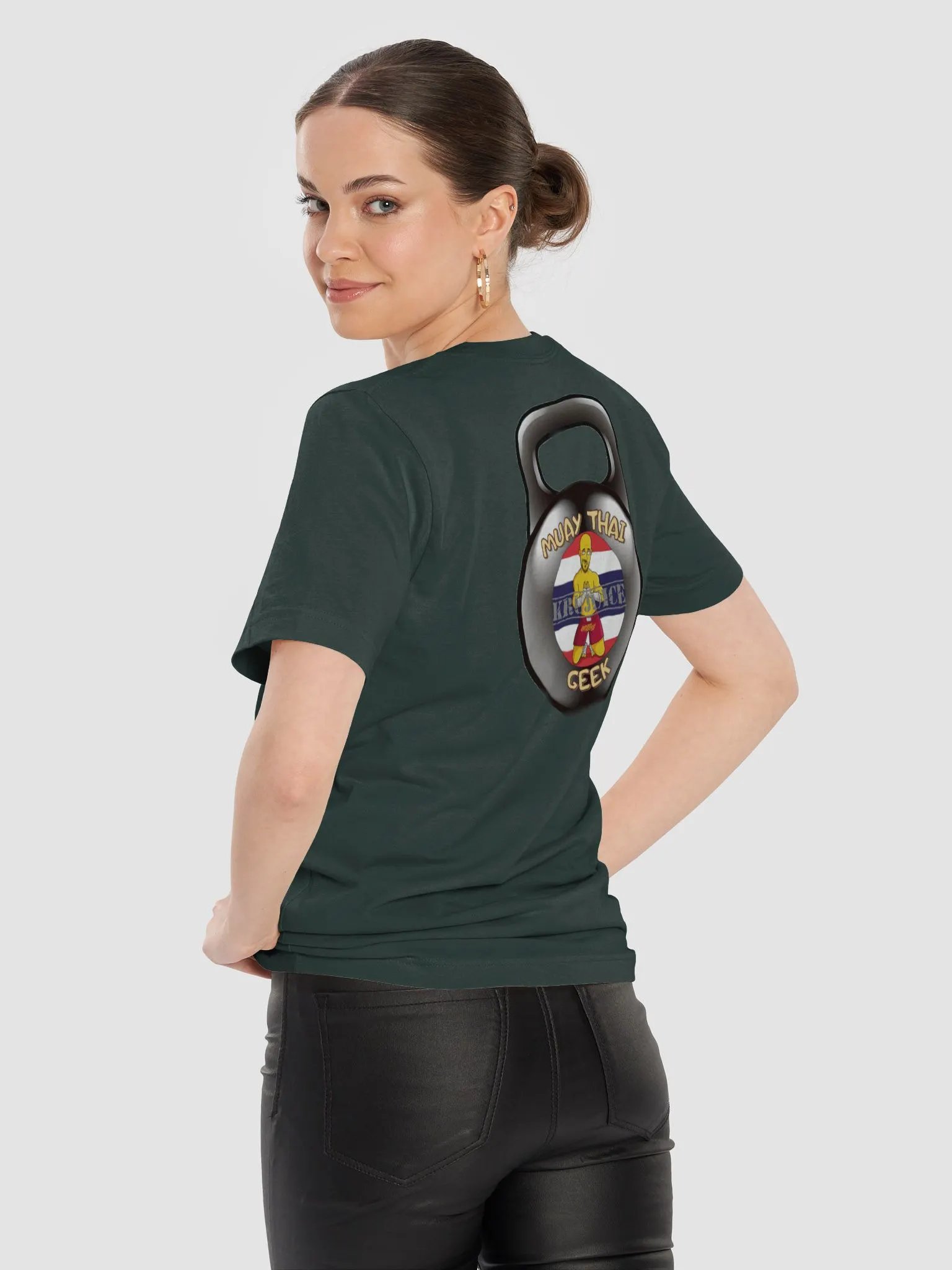 Muay Thai Geek Kettlebell Dark Green, Soft Tee product image (9)