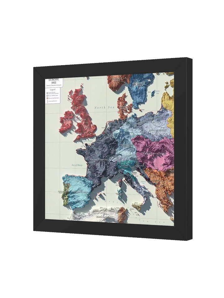 Napoleonic Europe - 1812 - Framed High Resolution Map product image (2)