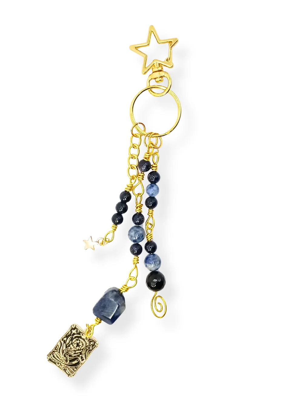 Celestial PurseCharm | Sparkly Crystals & Tarot, Gold-Tone | "Starry Muse" product image (1)