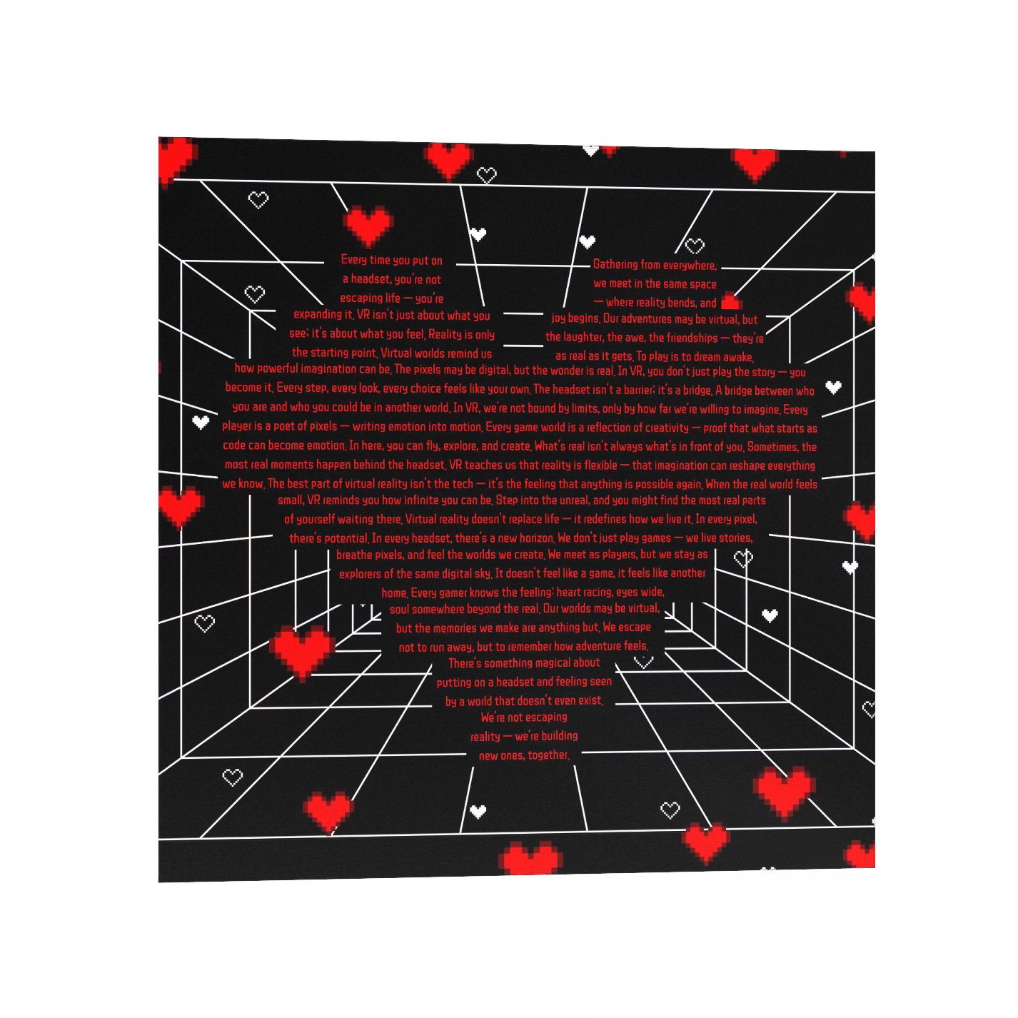Deep Love VR Pixel Heart Nostalgic Poster Print product image (4)