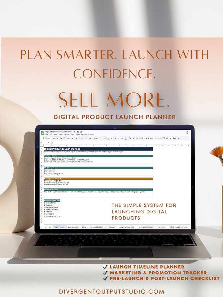 Digital Product Launch Planner — Digital Product Launch Toolkit By Divergent Output Studio product image (1)
