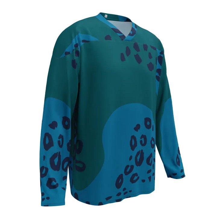 Dynamic Blue Leopard Hockey Fan Jersey product image (1)