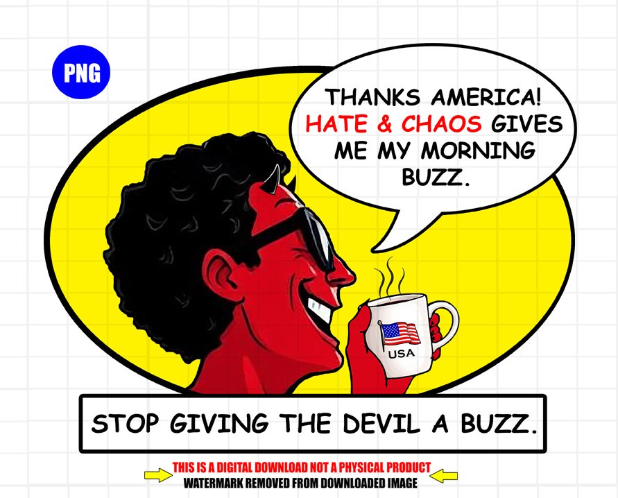 Stop Giving The Devil A Buzz Download - Printable Satire PNG product image (1)