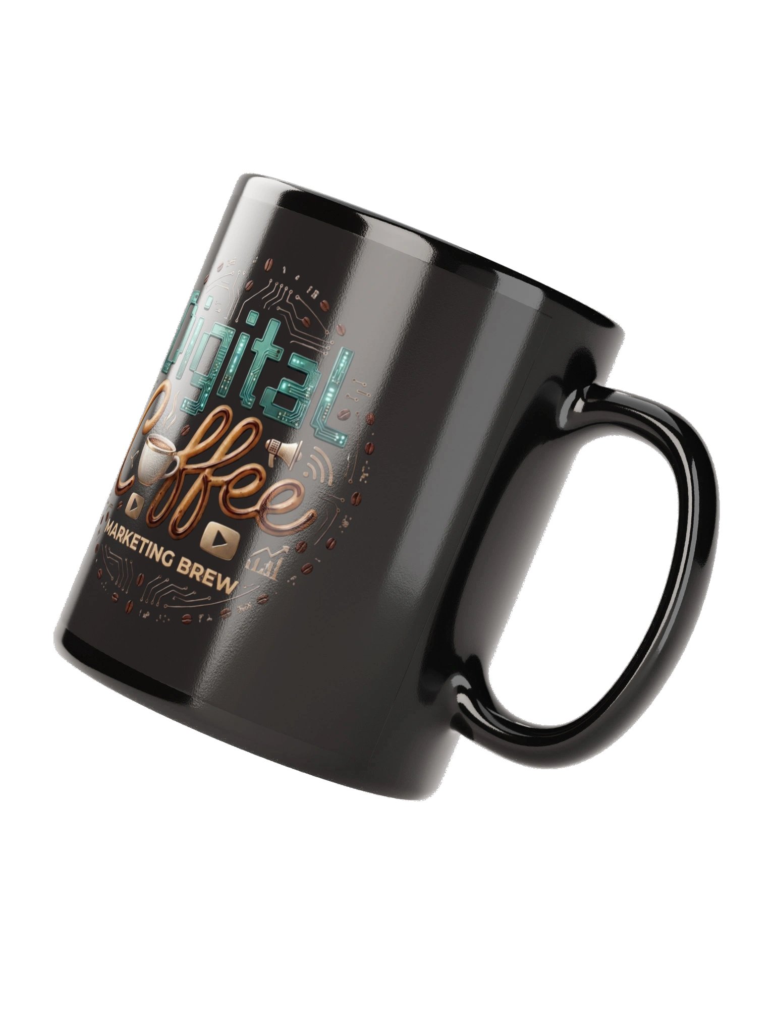 Digital Coffee: Marketing Brew Mug — Black Glossy product image (4)