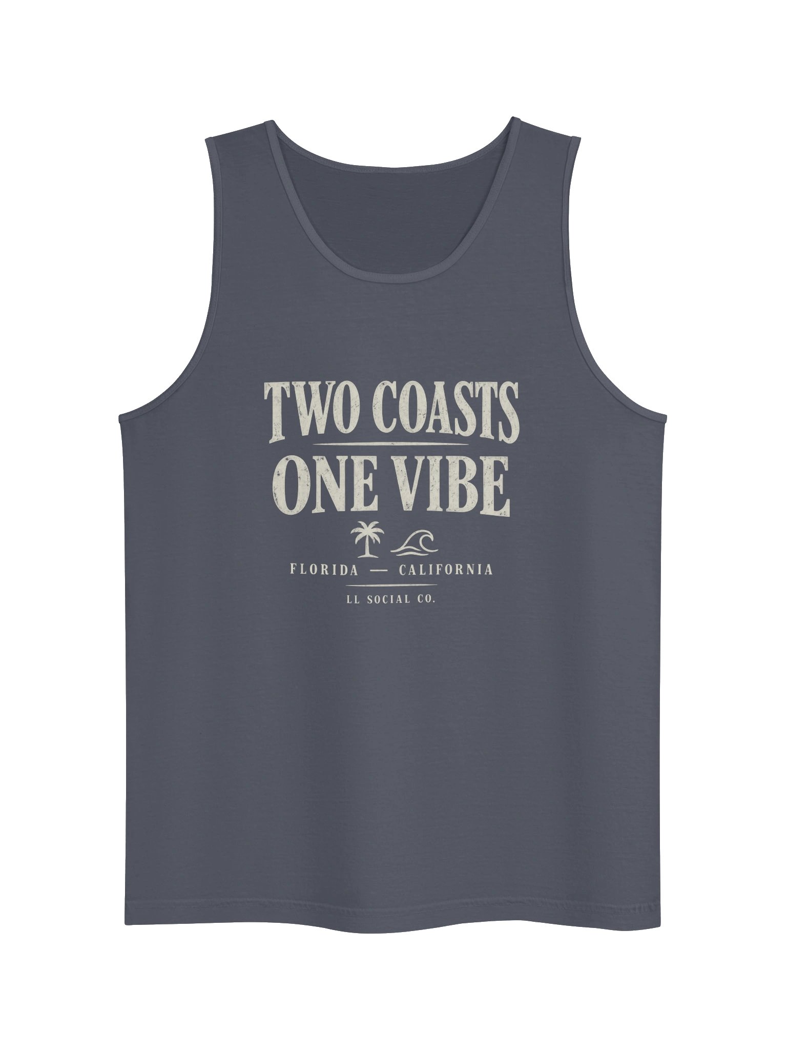 LL Social Co. Two Coasts One Vibe Tank — Florida to California - Ivory product image (1)