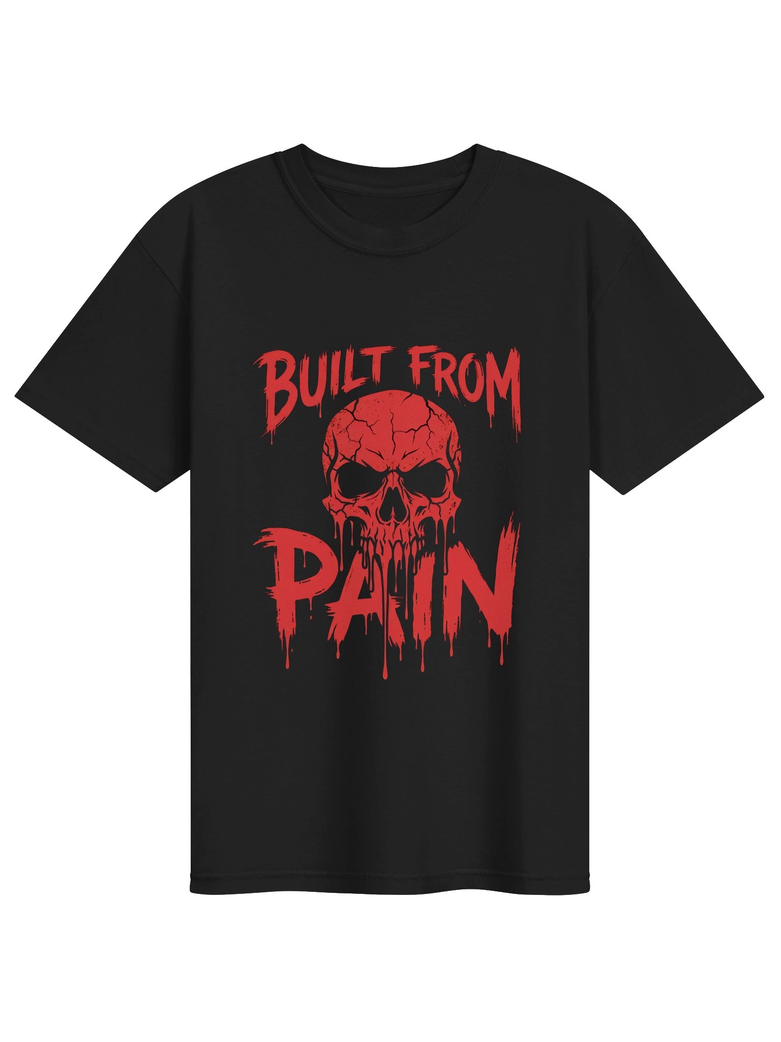 Built From Pain Skull T-Shirt | Dark Gym Motivation Horror Tee product image (2)