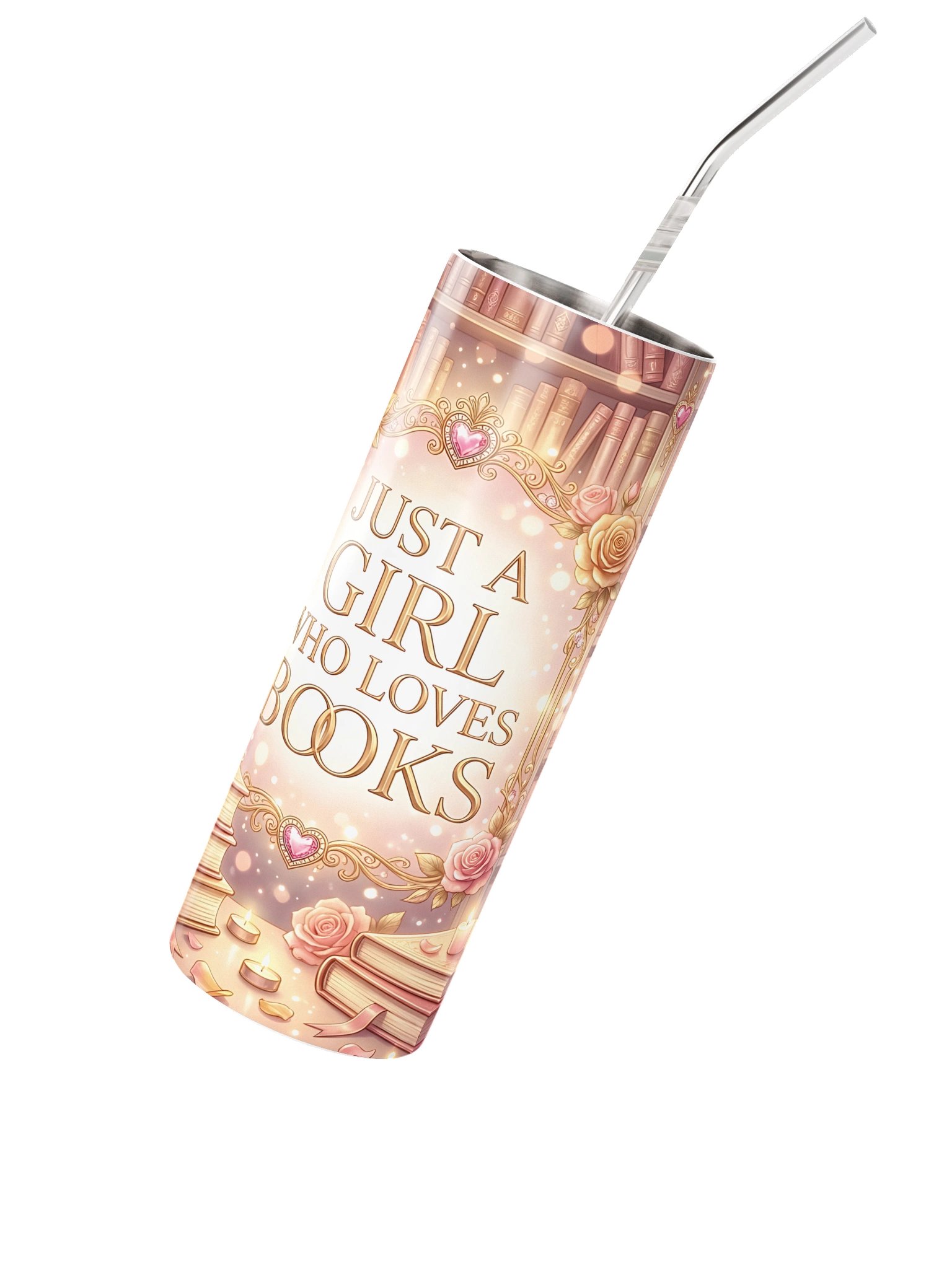 Just a Girl Who Loves Books Tumbler | Romantic Book Lover Cup product image (2)